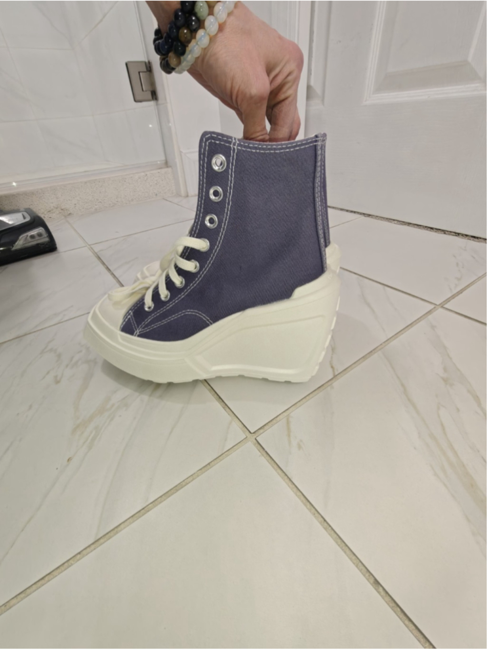 Converse Chuck 70 De Luxe Wedge 'lavender Ash' Women's Shoe New W/o Box Size 5.5 - Picture 4 of 12